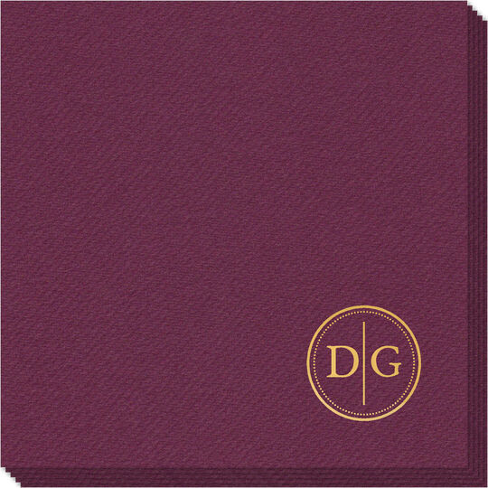 Petite Dotted Circle Duogram Linen Like Napkins